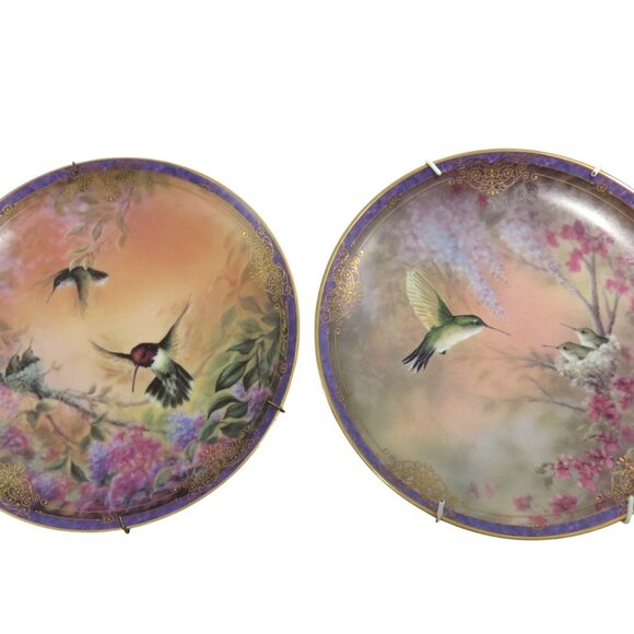 BRADFORD EXCHANGE Nature's Little Treasures PLATES x2 Certificates and Hangers 1 - Picture 4 of 10